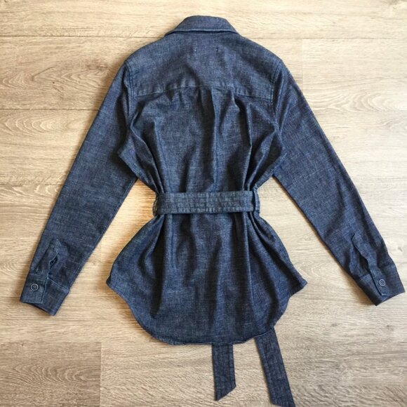 Anthropologie Level 99 Denim Belted Shacket Size Small - Picture 4 of 4